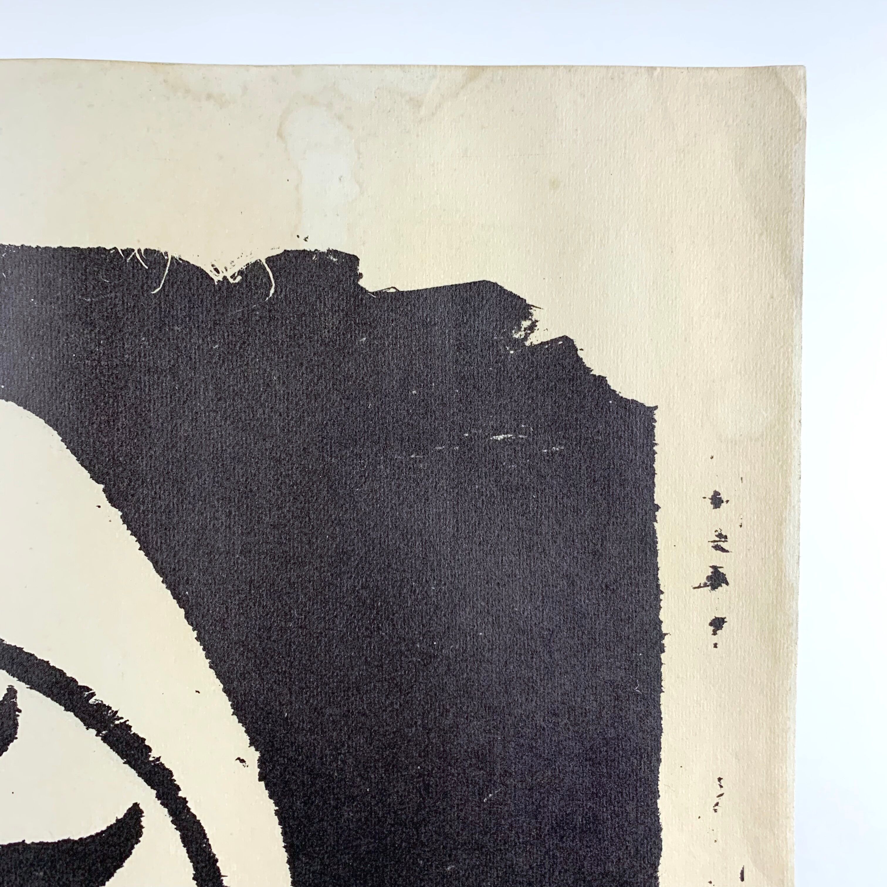 Lithograph "The Owl" black and white - Modern art