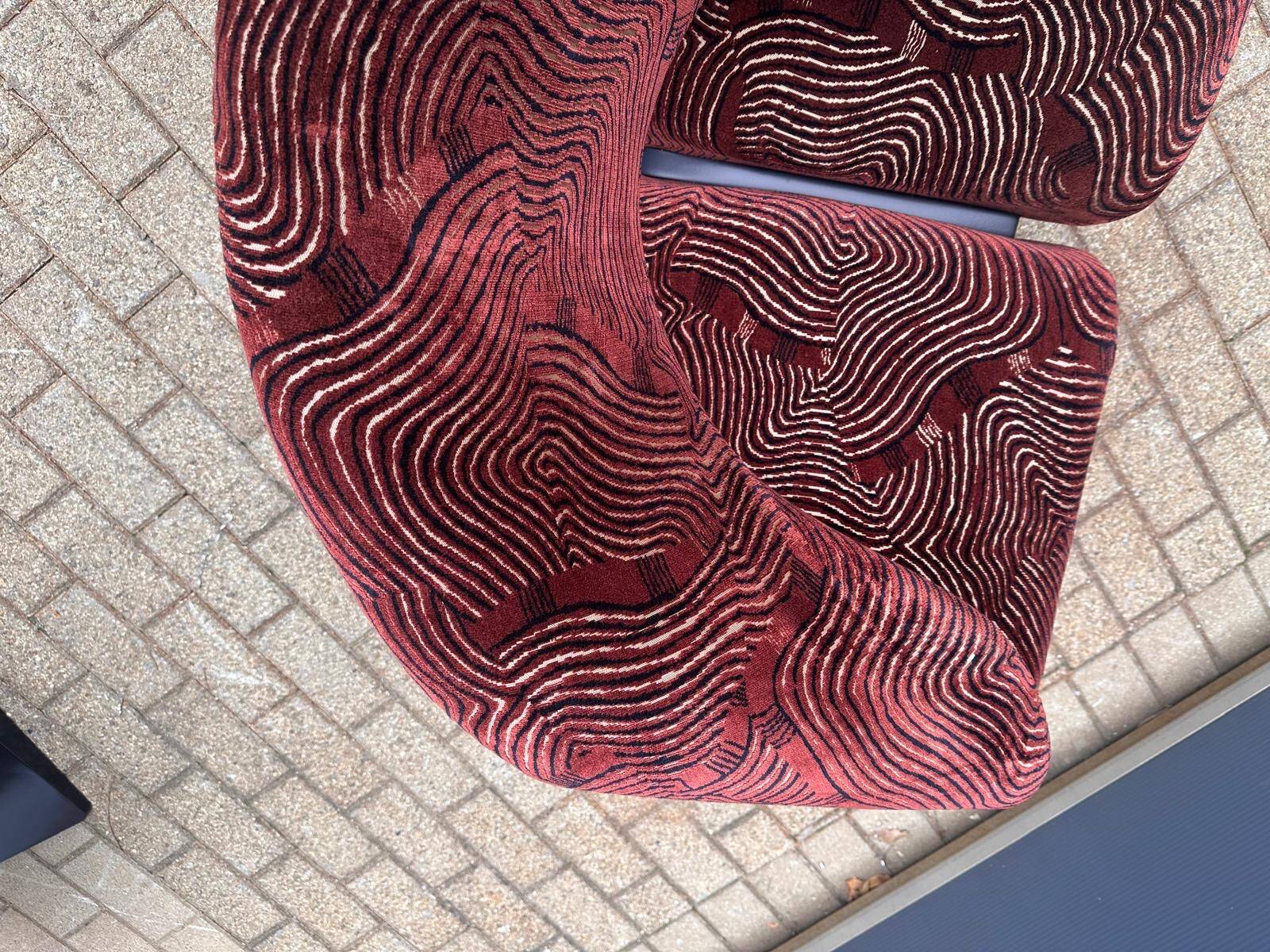 Artifort Ribbon chair by Pierre Paulin + Ottoman, Pierre Frey fabric