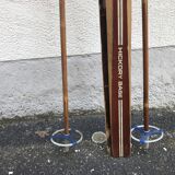 Vintage skis with poles