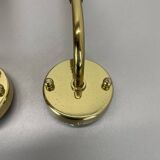 set of 2 Brass "TORCH" Stilnovo Style Theatre Wall Light Sconces, Italy, 1970s