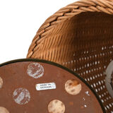 Paire de lampes de table mid century avec stores en osier by LYFA