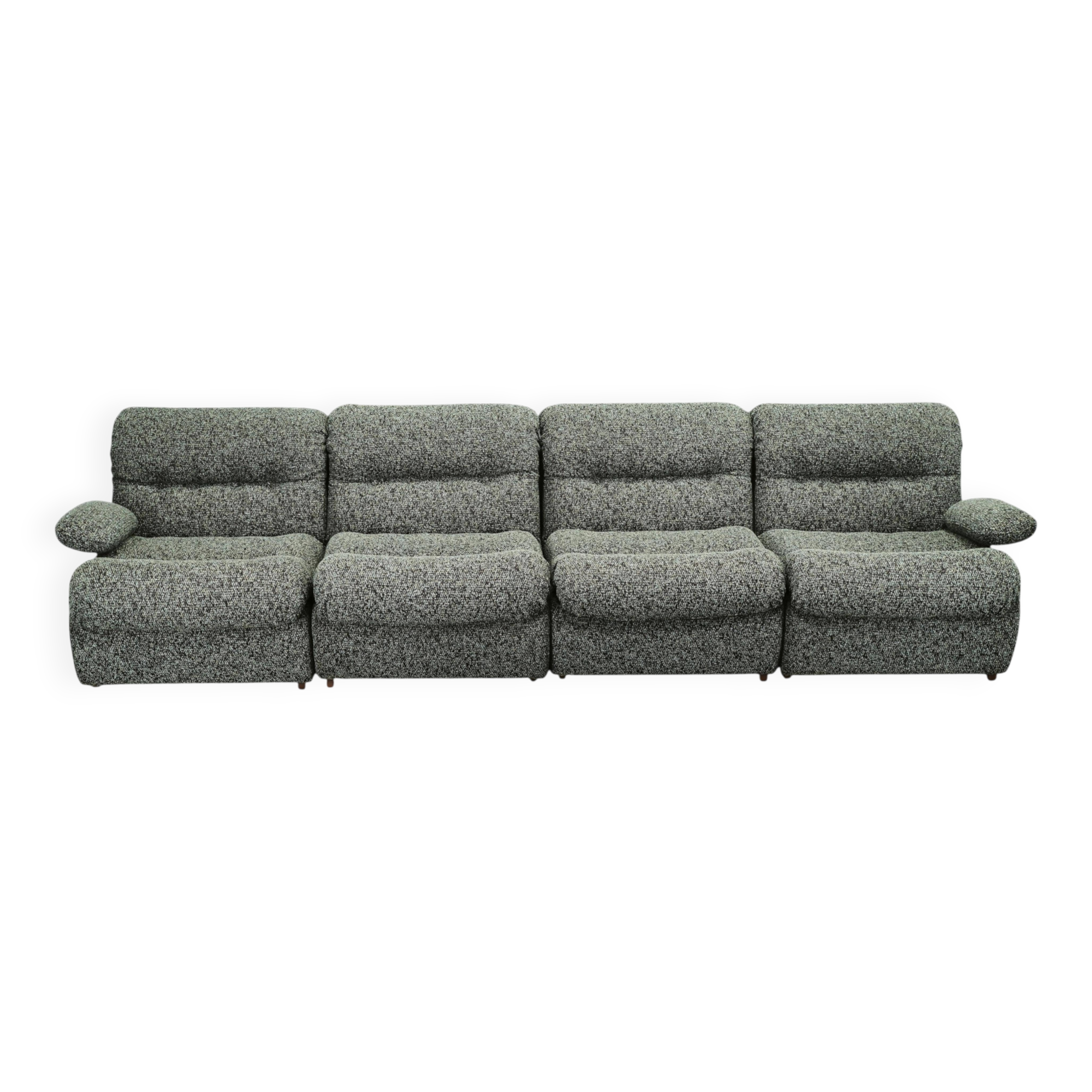 1970s Czechoslovak Space Age Four-Piece Sculptural Modular Sofa