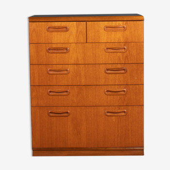 Restored Teak 1960s Retro 2 Over 4 Tall Chest Of Drawers By Meredew
