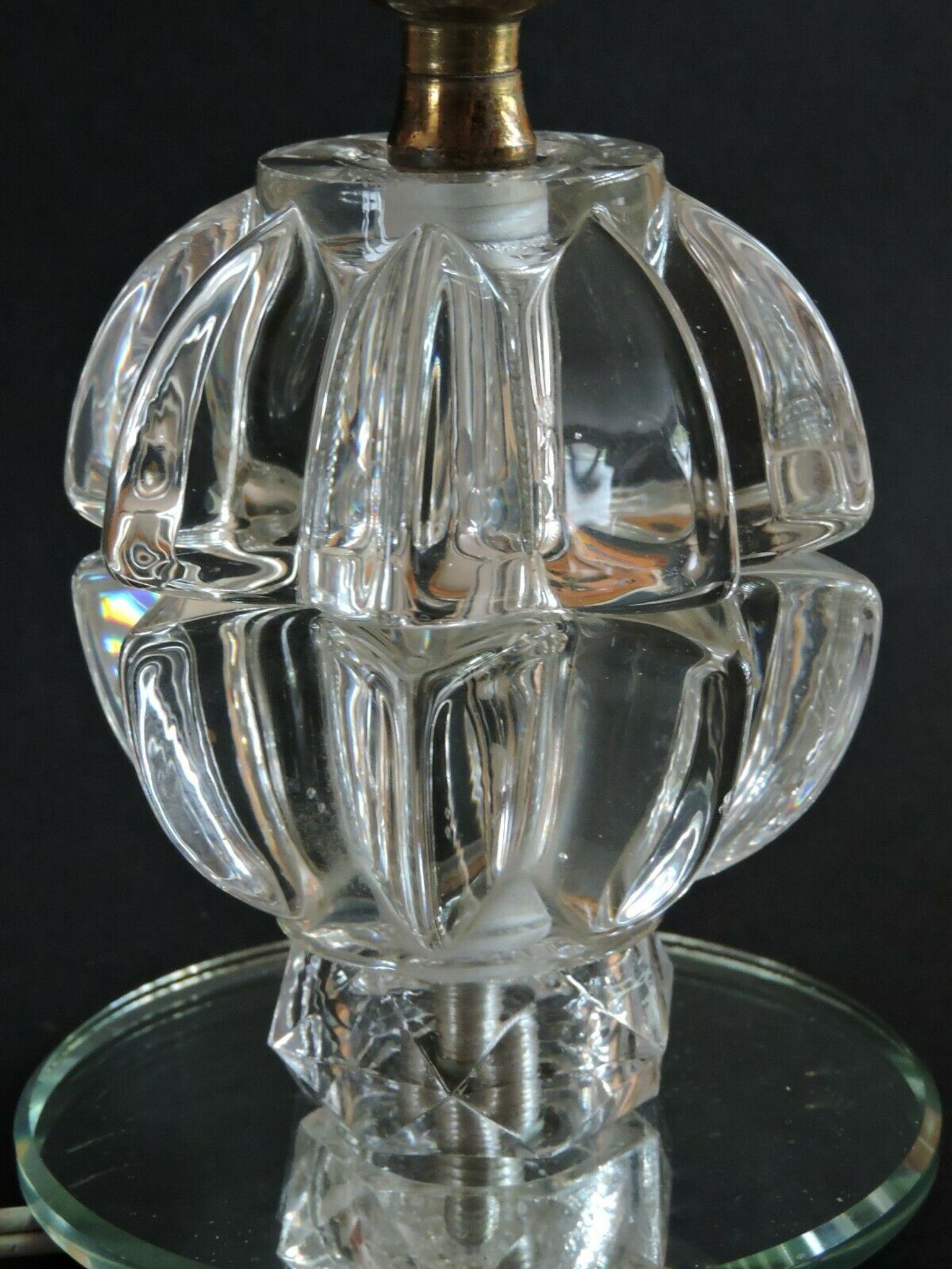 Art deco glass lamp foot