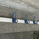 School wall coat rack - white and blue lacquered metal cloakroom 9 hooks