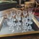 Lot de 9 verres à liqueur vintage – style baroque chic – années 1970