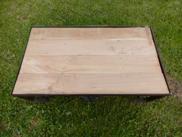 Vintage industrial coffee table antique marble trolley