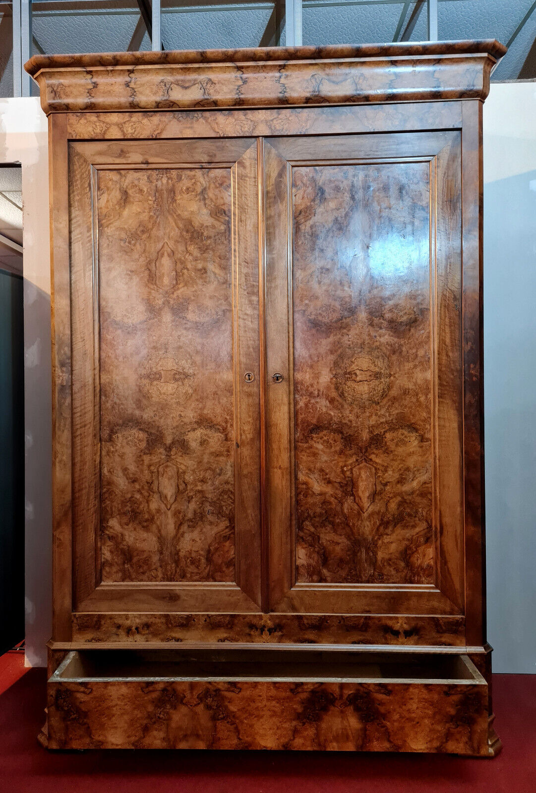 Parisian wardrobe Louis Philippe period walnut circa 1830