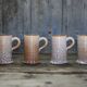 Ceramic service mug Accolay crackle effect X 4, signed tankard, art of the