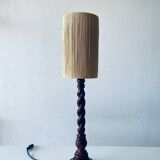 Turned wood lamp