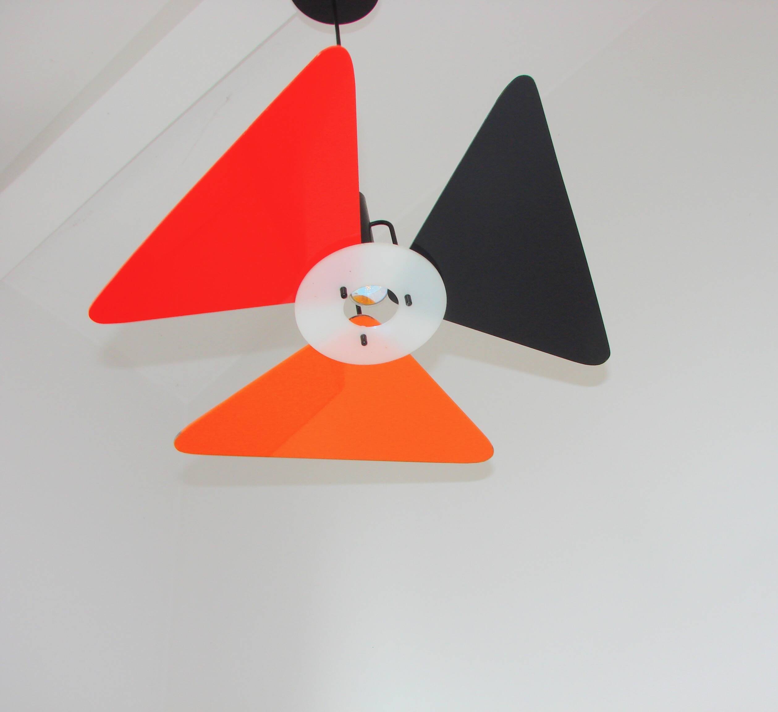 A colourful postmodern pendant light, 1990s.
