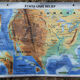 Vintage poster school card "United States Relief & Population" MDI