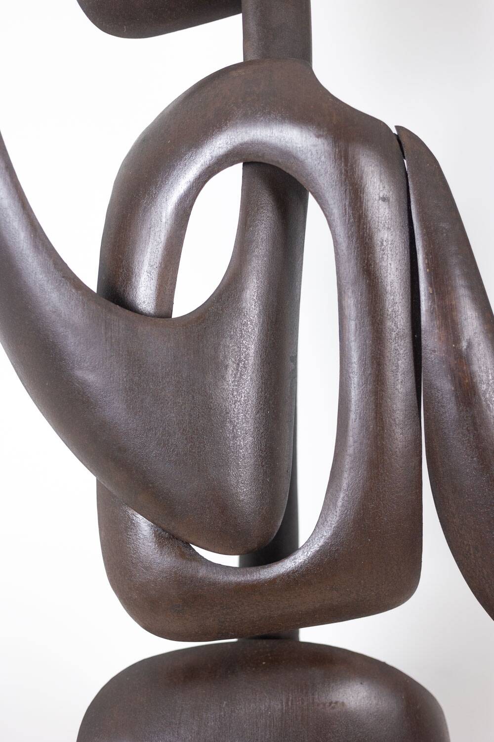 Antonine de Saint Pierre. Curved metal sculpture. Contemporary work.