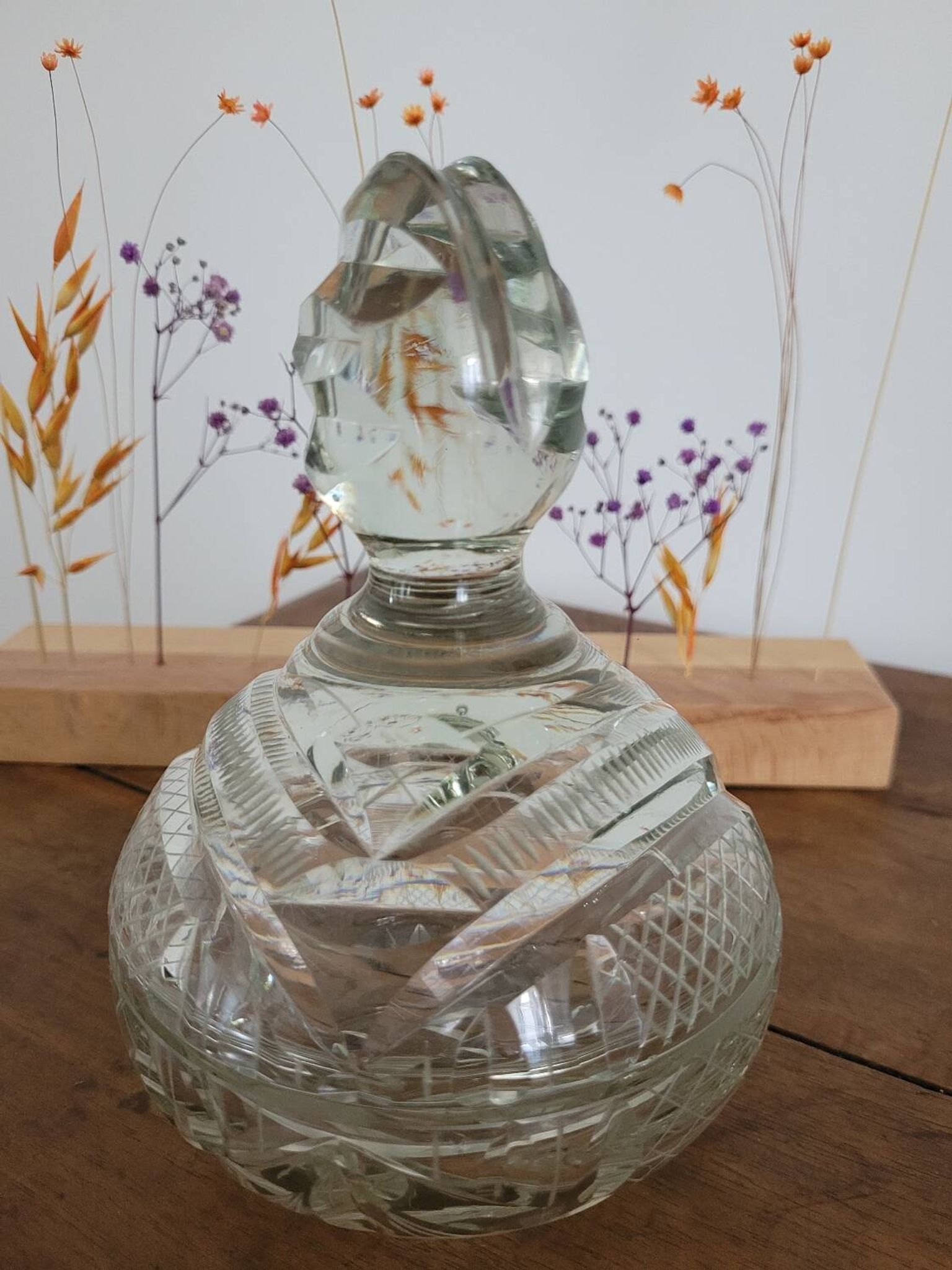Bonbonnière en cristal ciselée