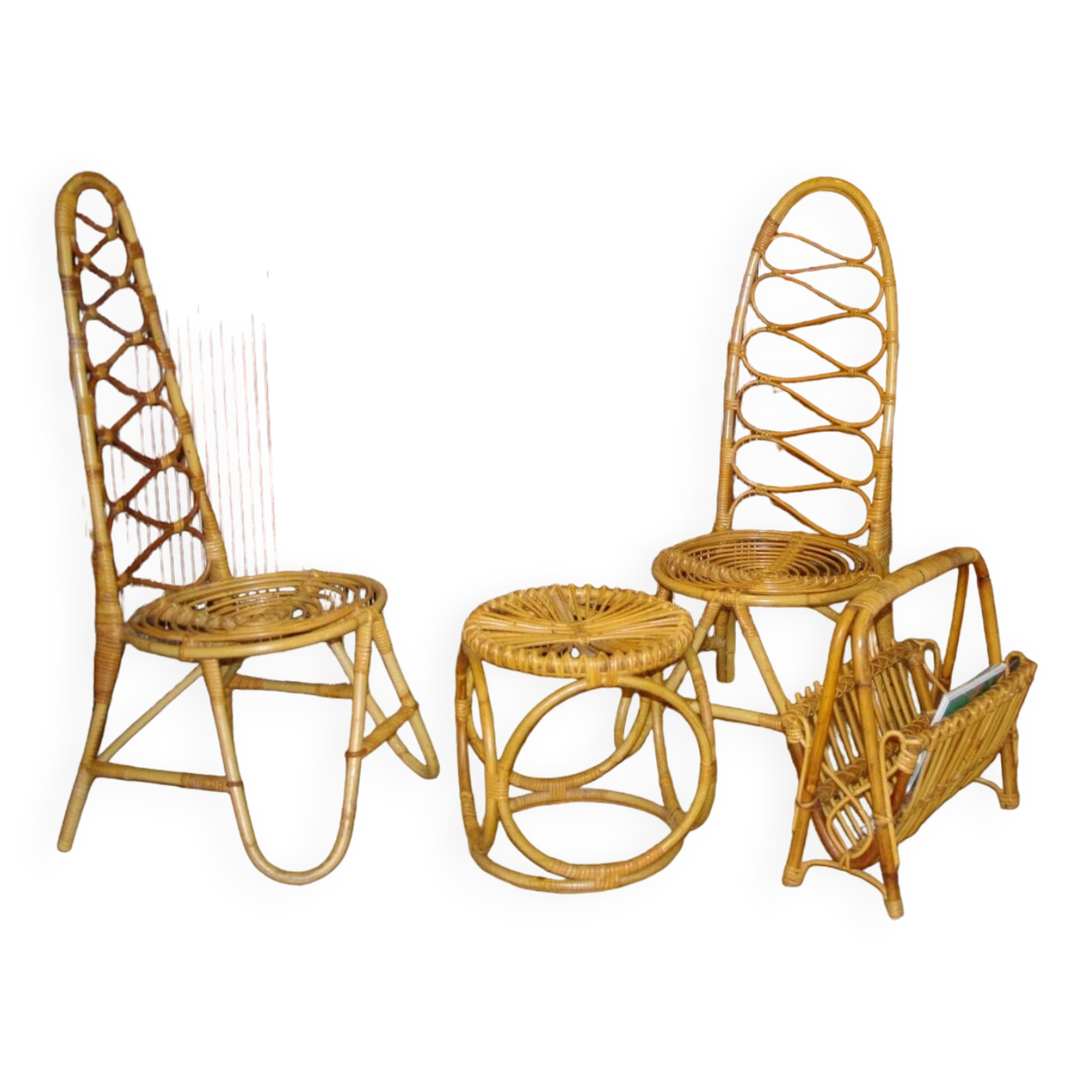 VINTAGE BAMBOO LIVING ROOM SET  1960s