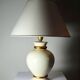Vintage cracked cream white faience lamp Le Dauphin 1960s-70s Panama