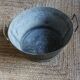 Round zinc basin with two handles vintage garden