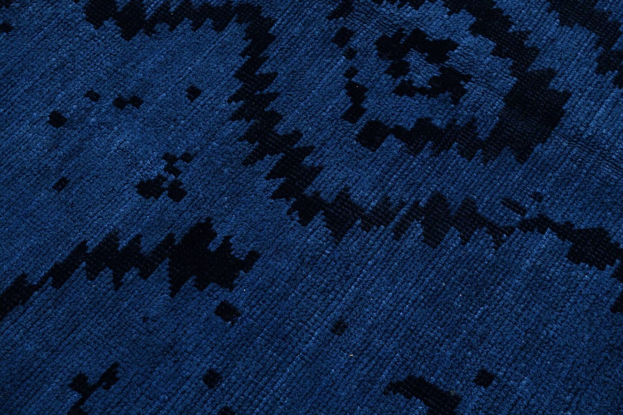 7x10 Midnight Blue Anatolian Wool Vintage Carpet, 204x296 Cm