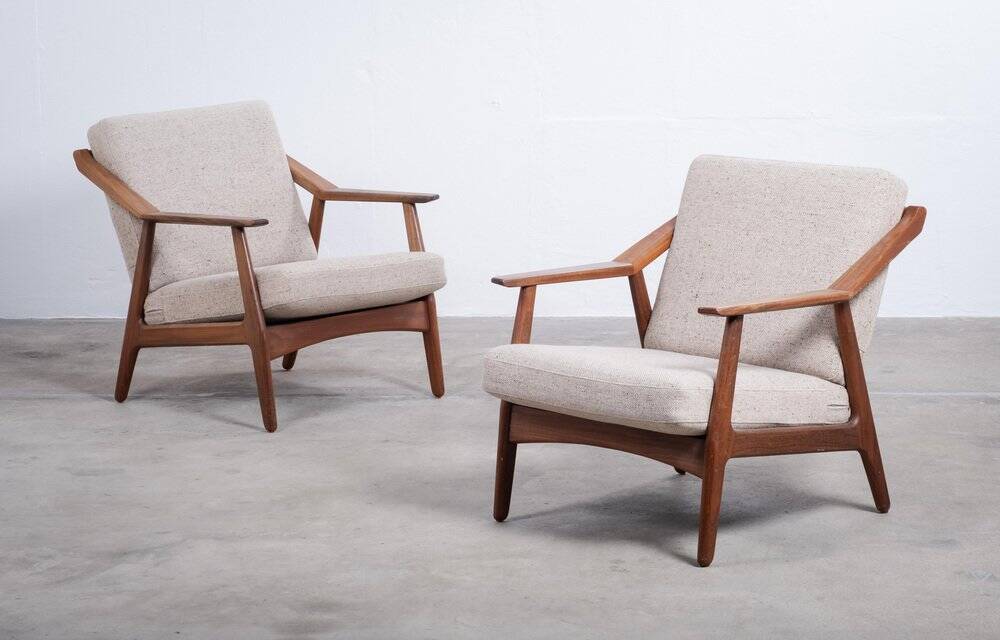 Fauteuils en teck par H. Brockmann-Petersen pour Randers Møbelfabrik, années 1960, ensemble de 2