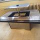 Transformable coffee table in marble and brass – fedam – italian design