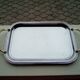 Rectangular stainless steel trays with handles from the 70s/80s