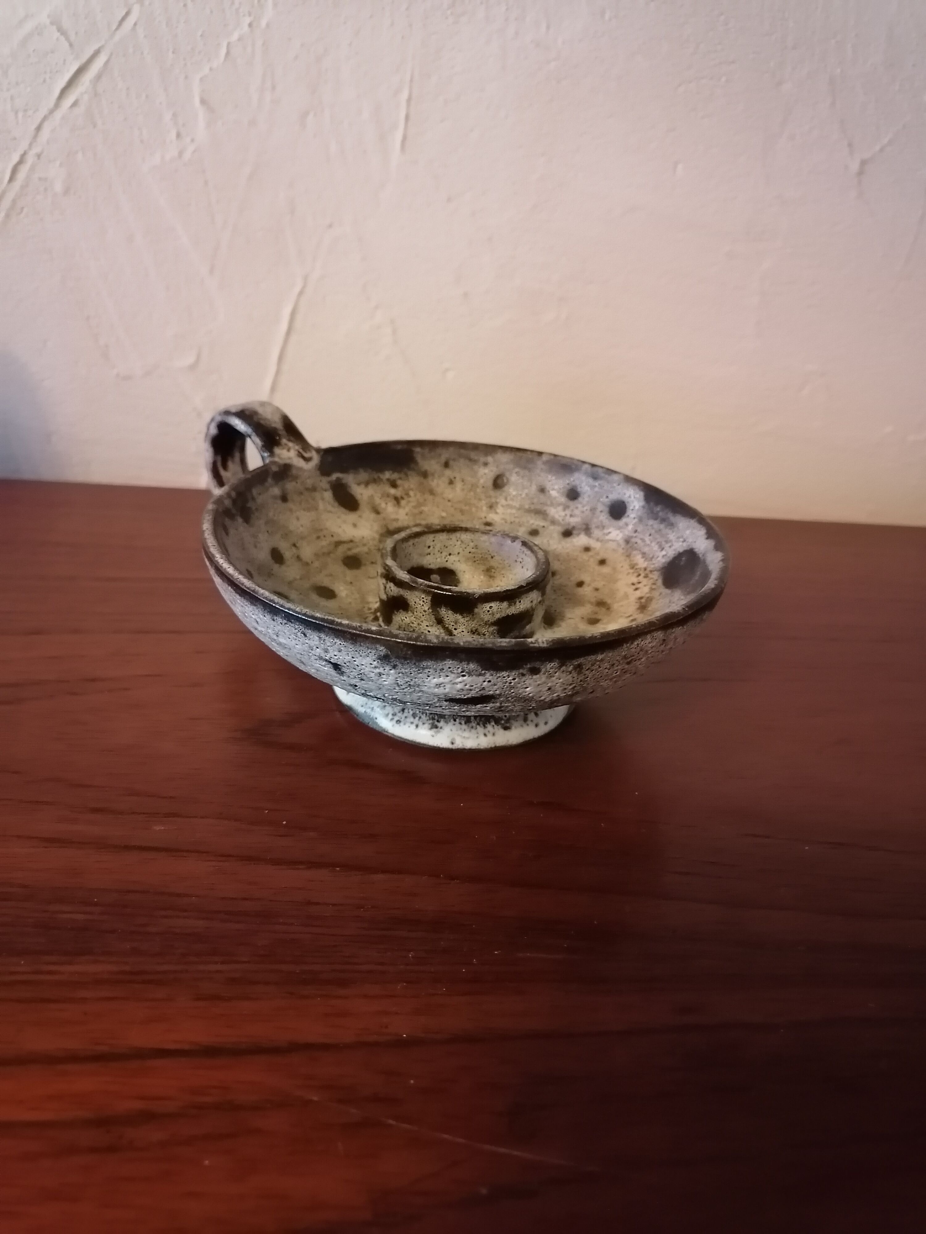 Candle holder fat lava 1960 style vallauris