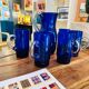 Cobalt blue Murano vintage carafe and glasses by