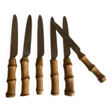 Set of 6 Riviera 1960 bamboo table knives
