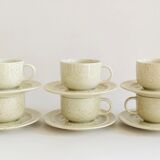 Vintage speckled stoneware coffee cups