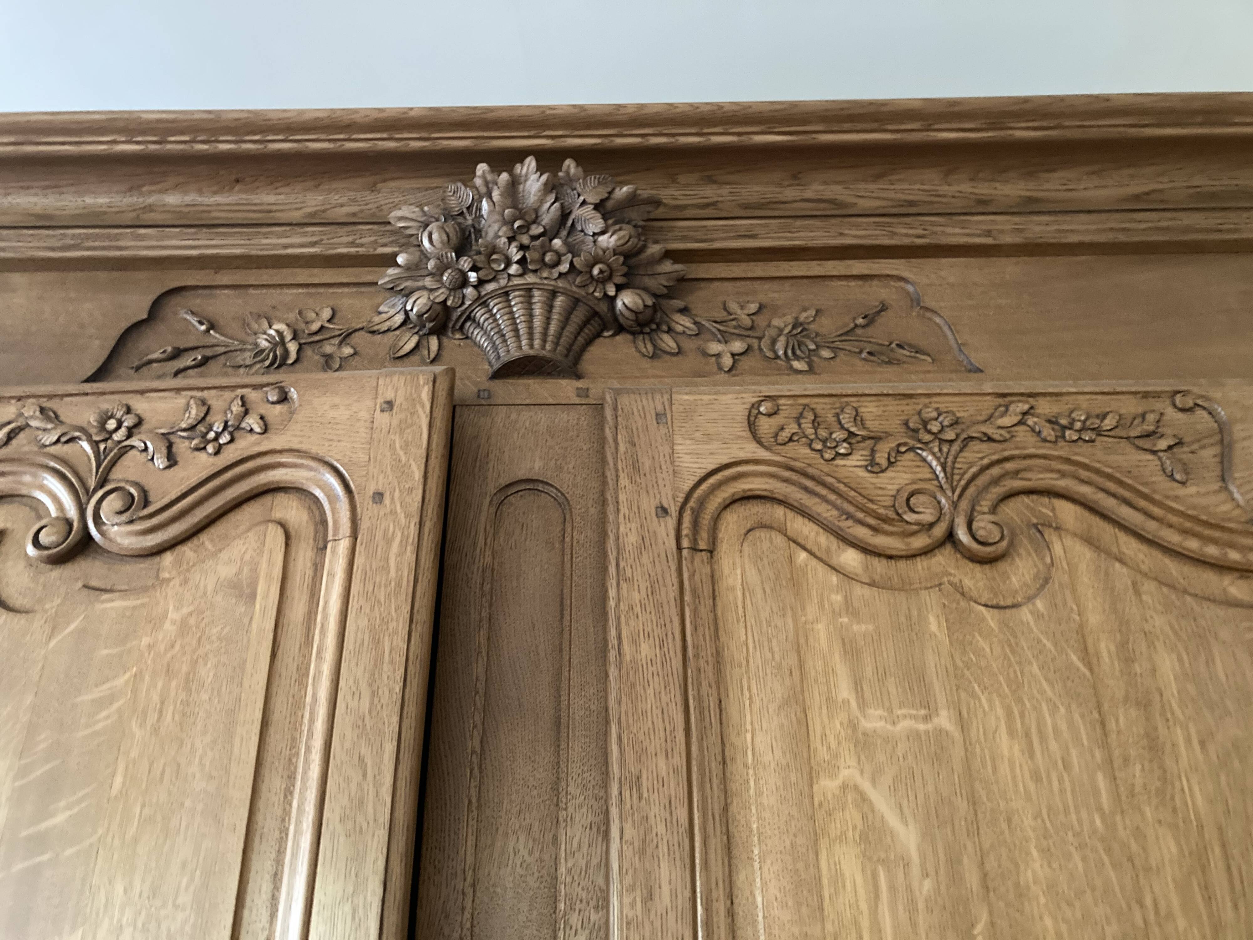 Molded and carved walnut cabinet 18th century Burgundy