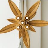 Coconut tree & palm tree pendant light in natural rattan