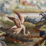 AUBUSSON tapestry, 20th century, "Verdure Oiseau" (Greenery with Bird)