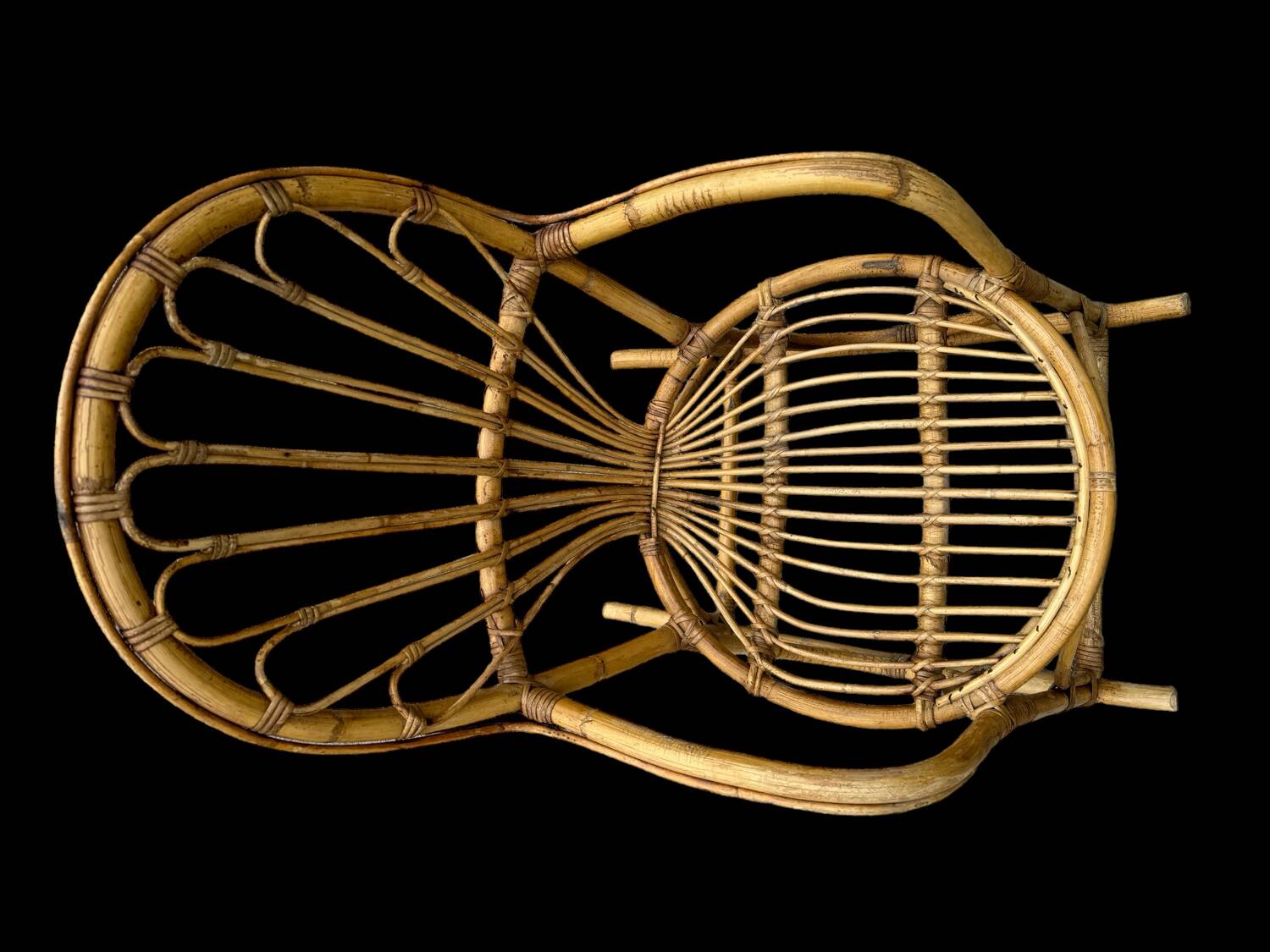 Rattan rocking chair Italy 1950