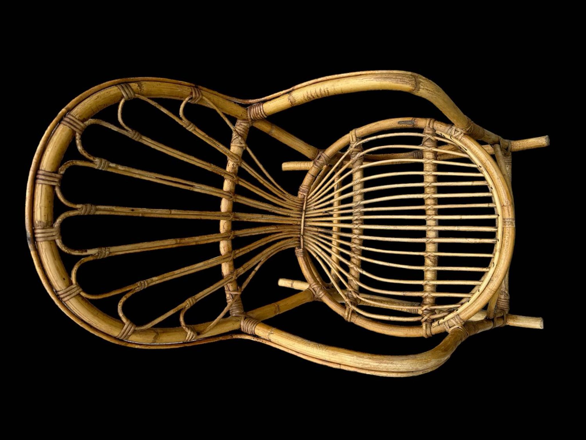 Rattan rocking chair Italy 1950