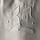 Antique cloth with BF monogram