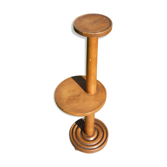 Column vintage wooden plants holder