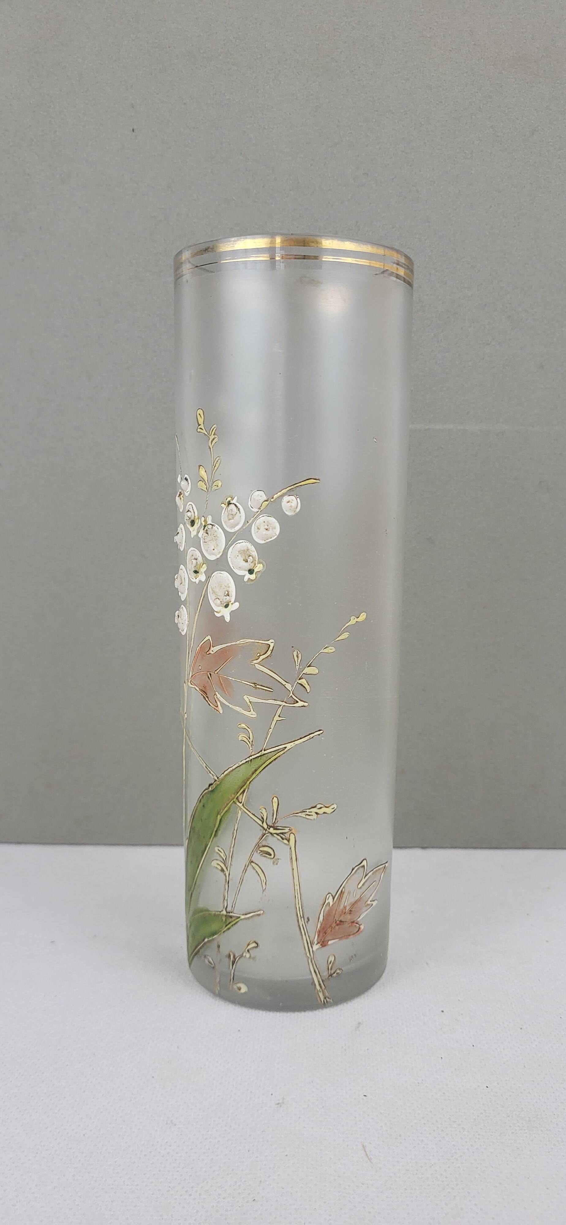 Enameled glass vase 1900