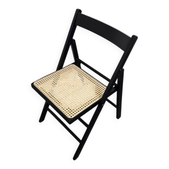 Chaise plianteen bois et cannage