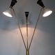 Italian brass lamppost 3 black diabolos spots - beiges mid-century style 1950s
