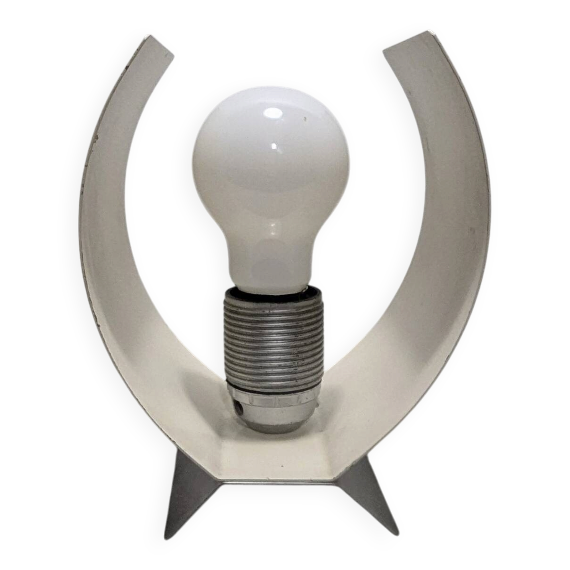 Table Lamp Space Age Design Vintage 70s Brushed Aluminium