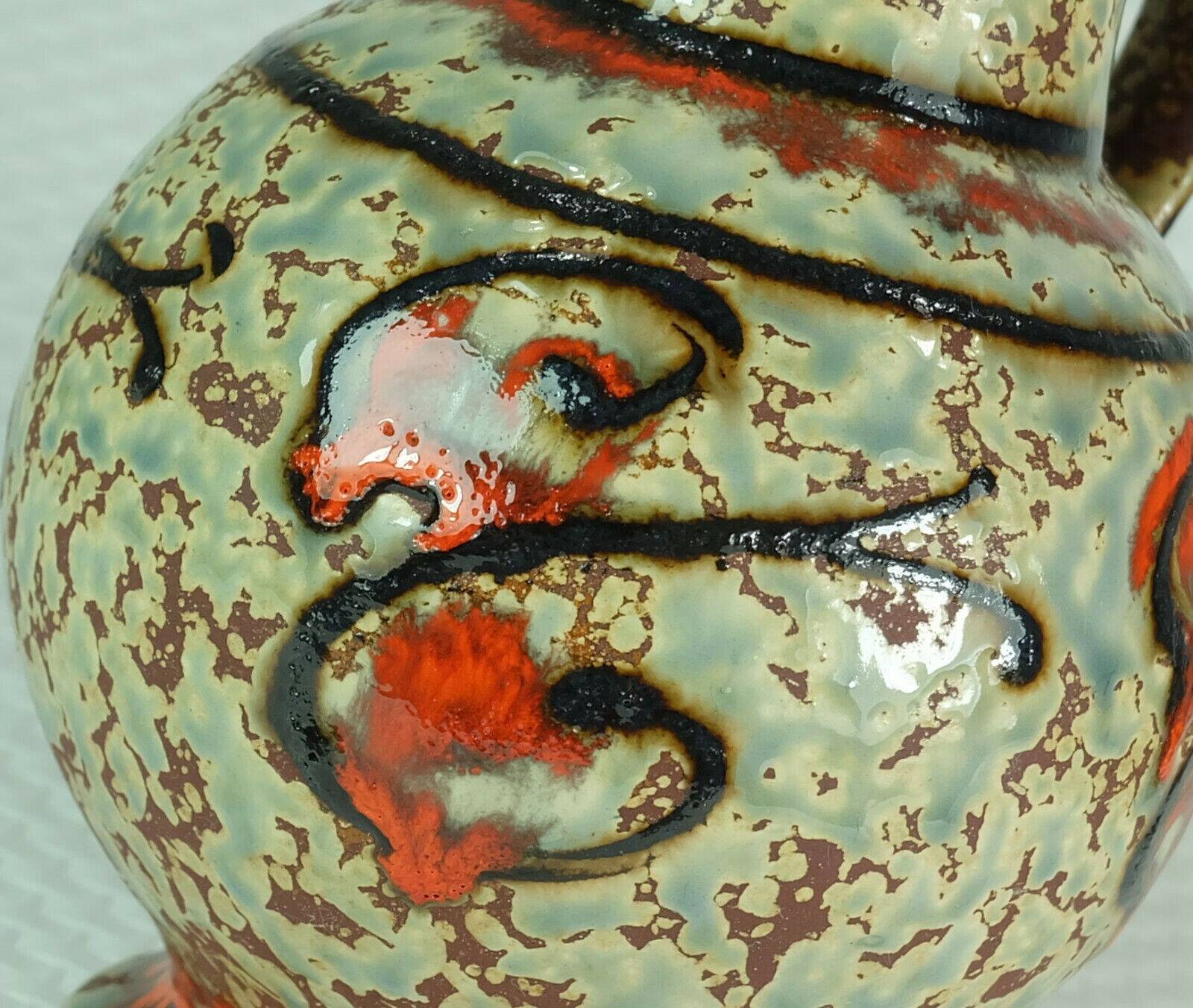 1960's vase u-keramik model 1809/18 exceptional glaze and colors