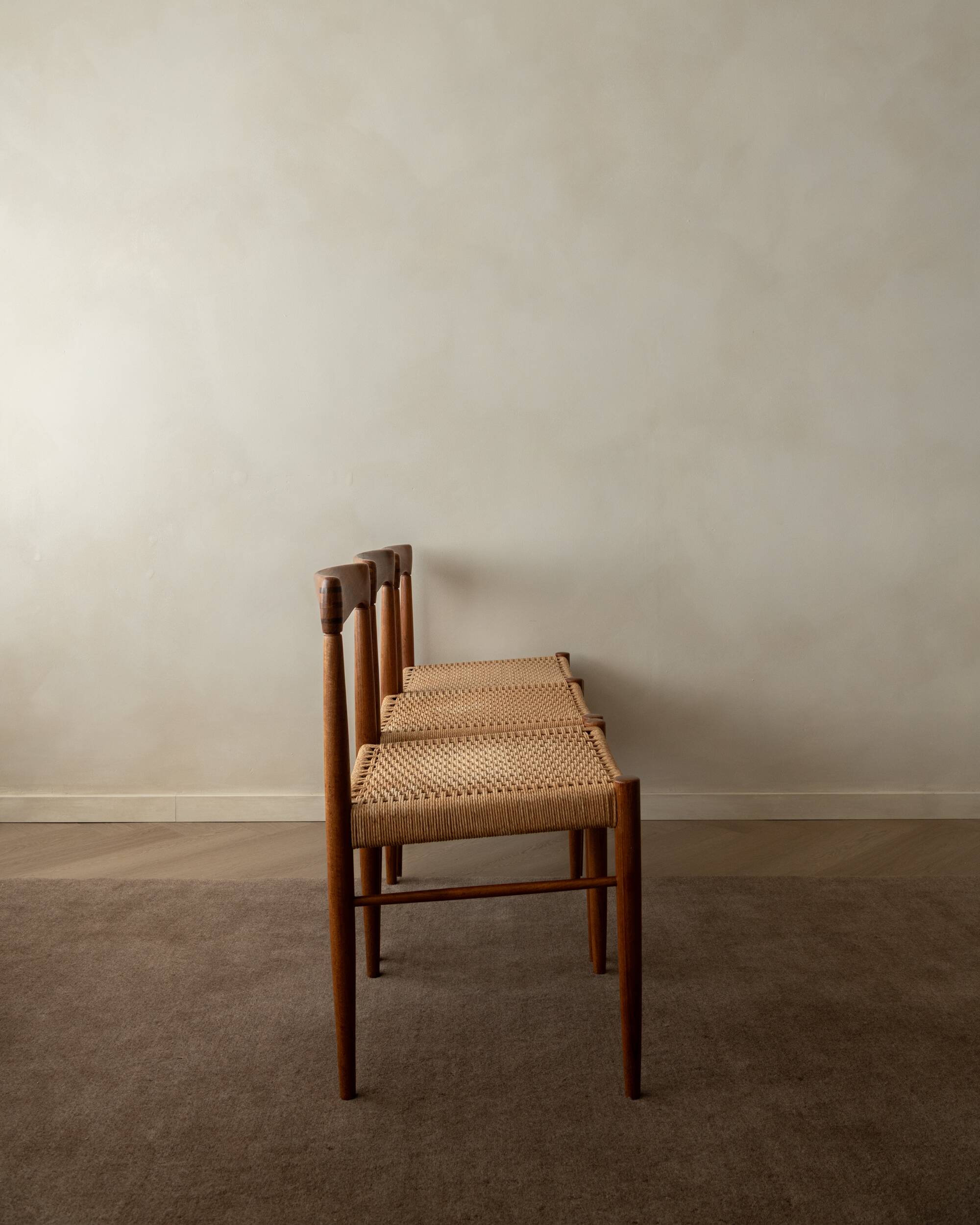 Chaises de salle à manger vintage en teck danois par H.W. Klein pour Bramin, années 1960, ensemble de 3