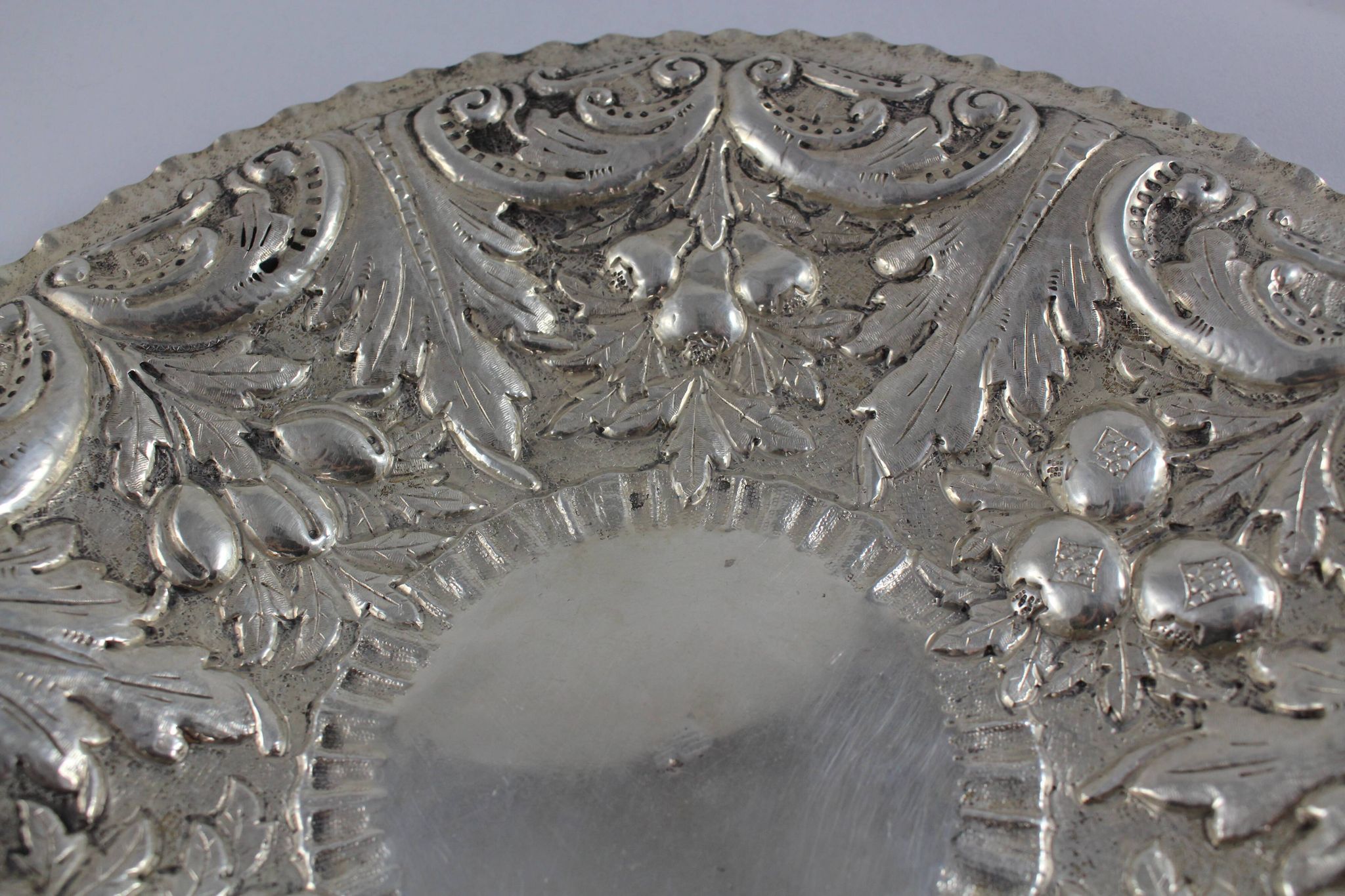 Silver fruit bowl