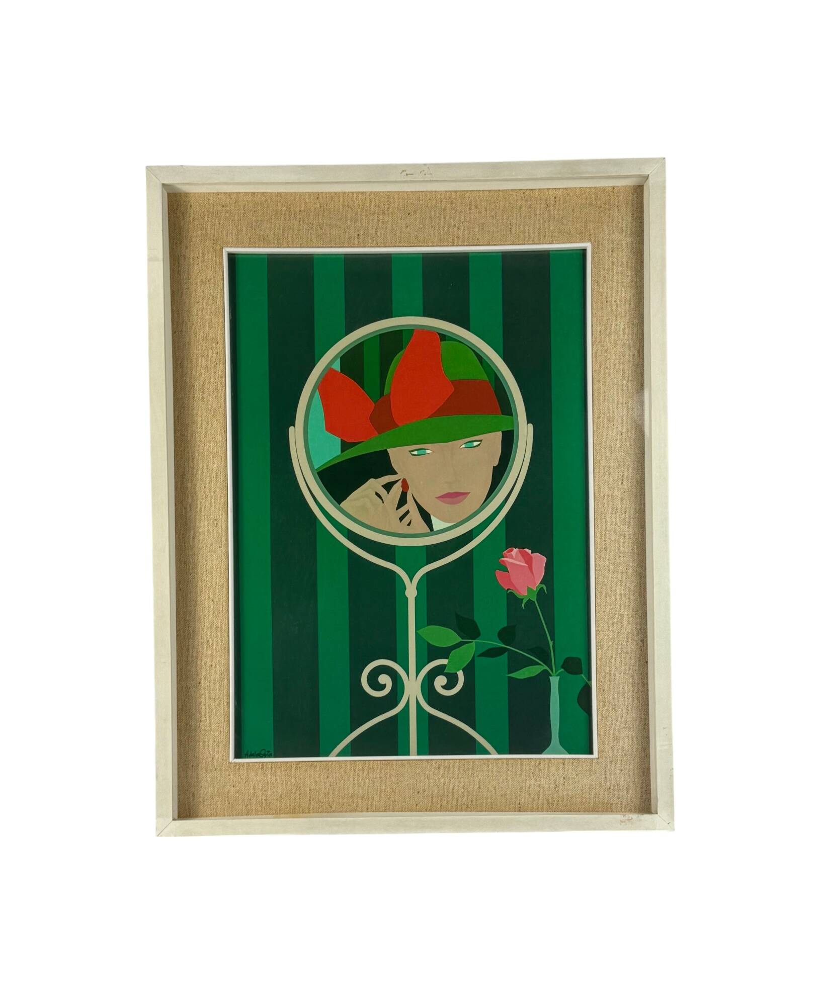 Amleto Dalla Costa, original serigraph framed, Milan Italy 1980s