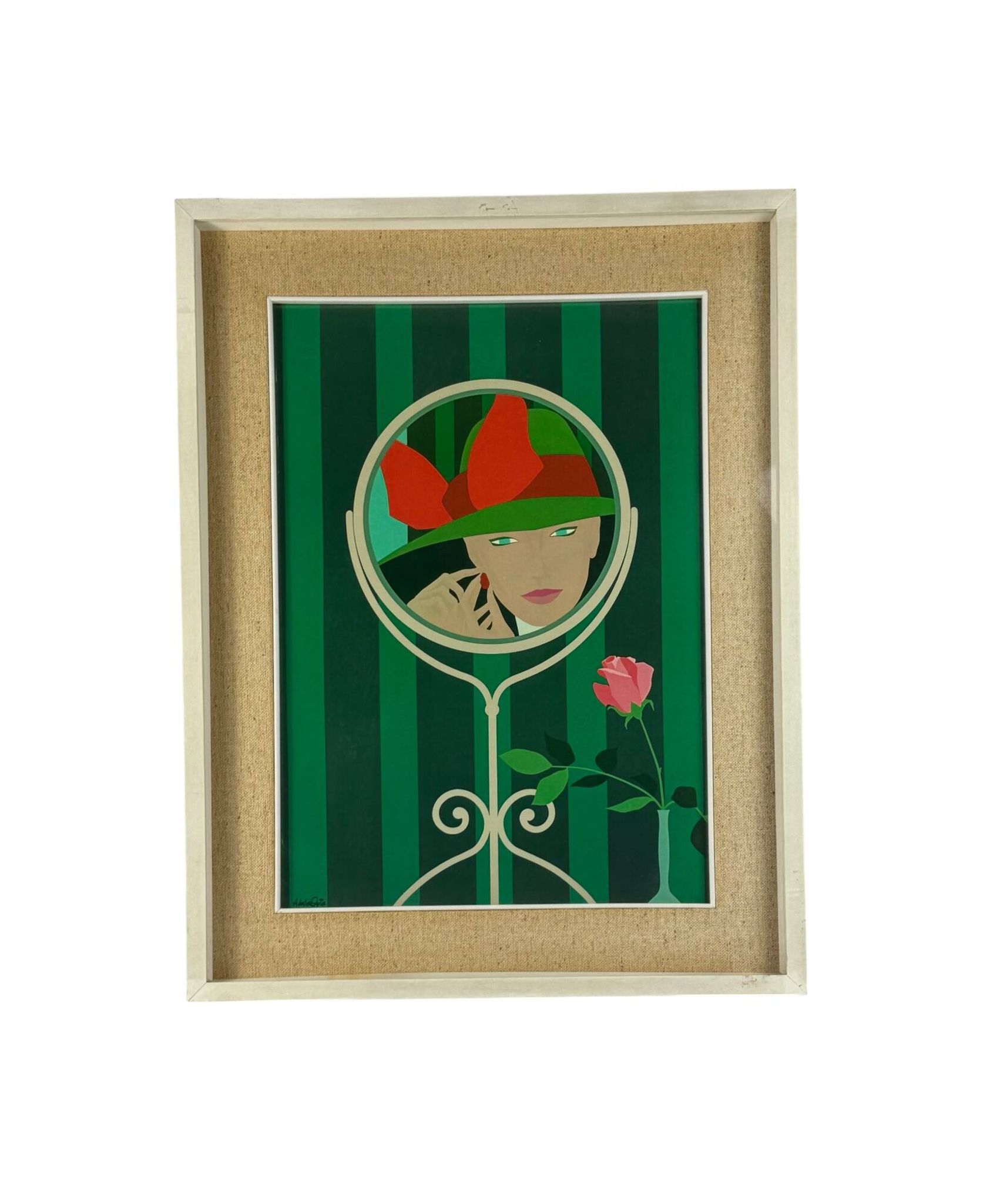 Amleto Dalla Costa, original serigraph framed, Milan Italy 1980s