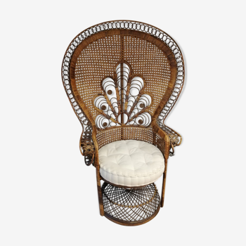 Fauteuil Emmanuelle peacock en rotin