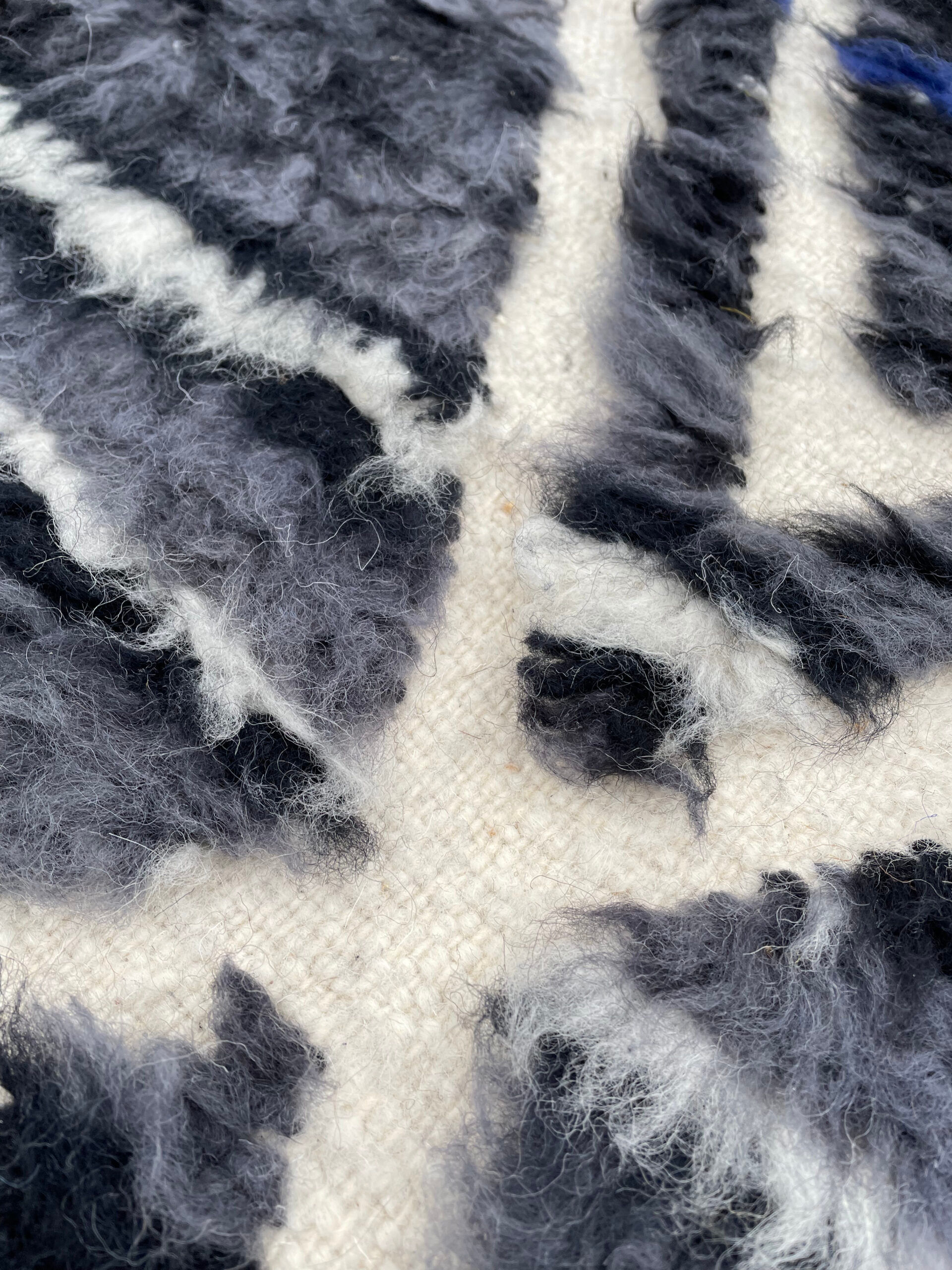 Carpet Black Handmade Wool Living Room, 260x380 cm