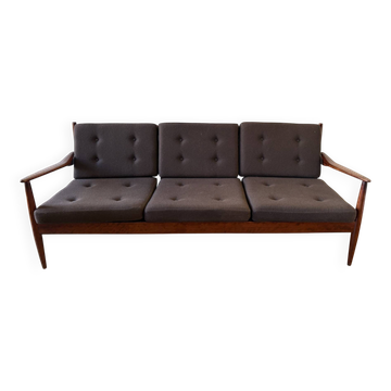 Teak and Danish Scandinavian wool sofa