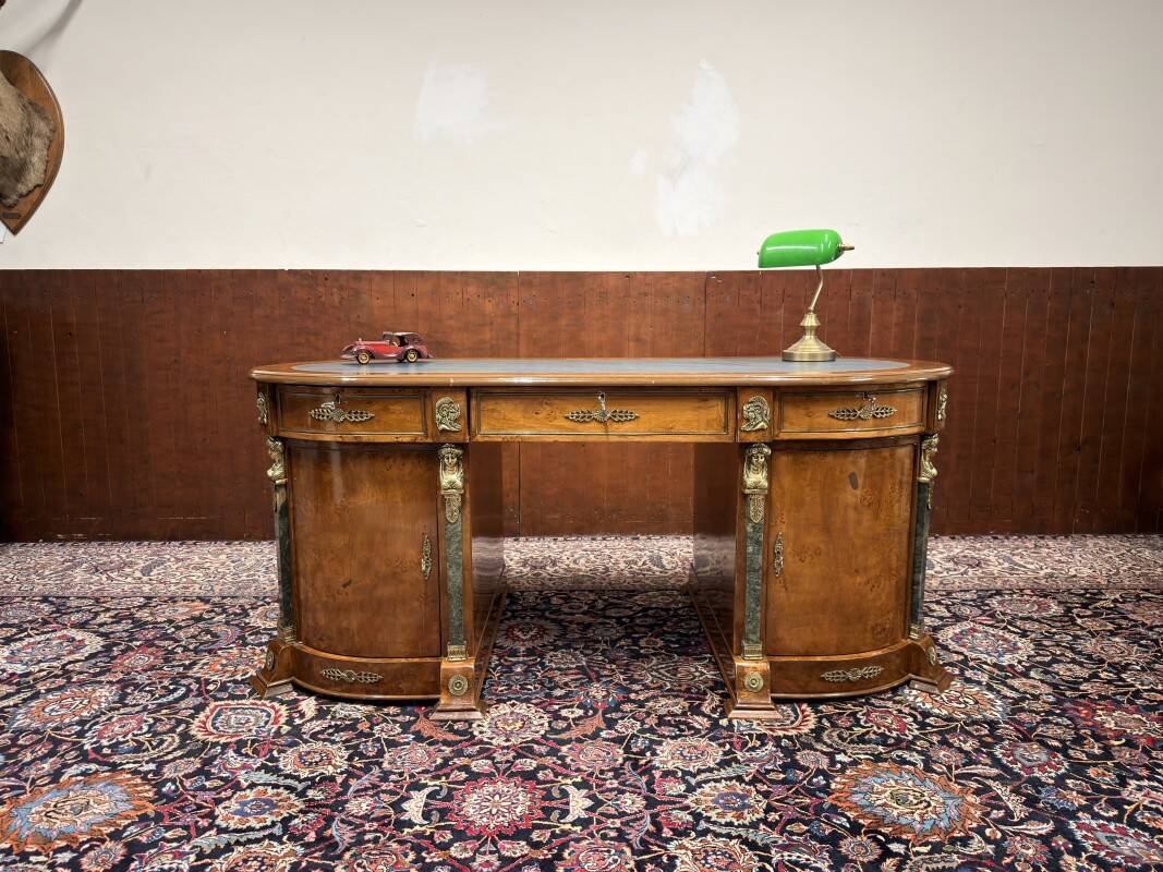 Antique French Louis XIV Oval Writing Desk