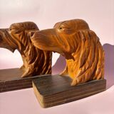 Pair of wooden bookends signed P.Belys